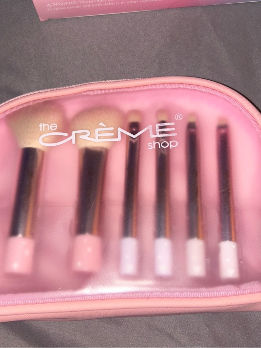 the CRÈME SHOP Pink Makeup Brush Set